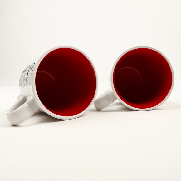 Pair of Coffee Mugs Cracker Barrel Milk For Santa Merry Christmas Snowflakes - Picture 5 of 9